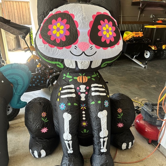 Halloween inflatables, skeleton, unicorn, skeleton cat, easy uo,6 feet  EUC - Picture 3 of 10